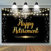 Lofaris Bright Bokeh Light Black Happy Retirement Backdrop